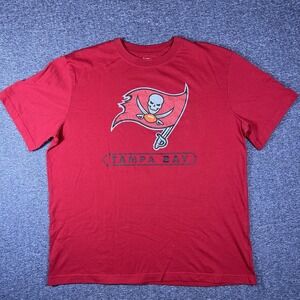 Tampa Bay Buccaneers NFL‎ Shirts Mens Size XL Red Team Apparel Short Sleeve Flag